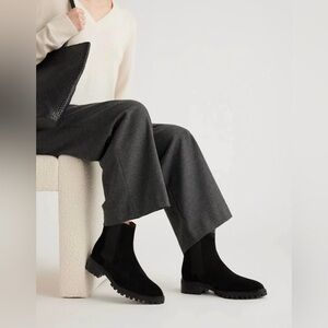 NEW Quince Suede Black Chelsea Boots Size 5